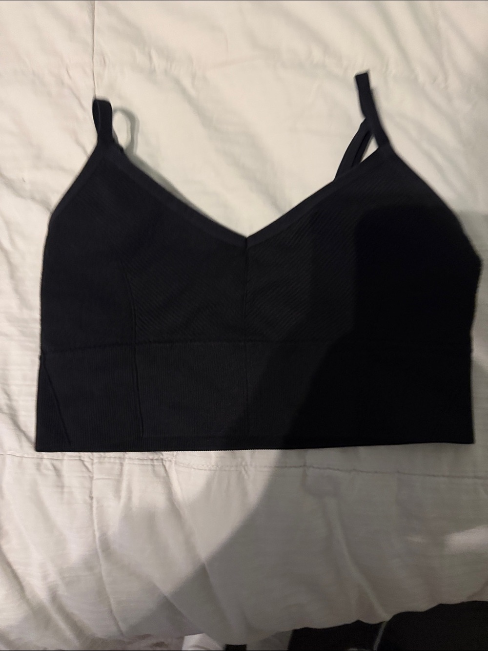 PINK Victoria's Secret Black Seamless Longline Bralette